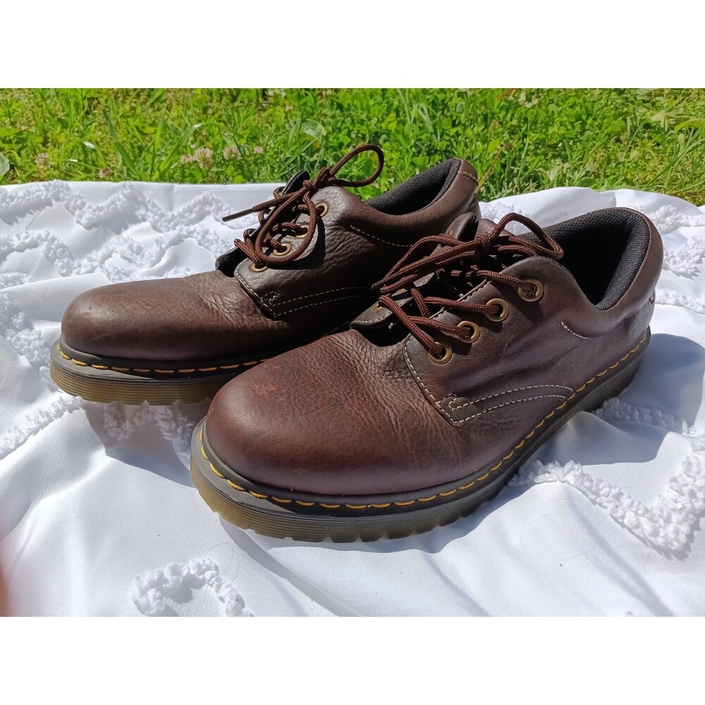 Dr Martens Shoes Mens 12 M Casual Oxford Brown Leather Lace Up Round Toe Low
